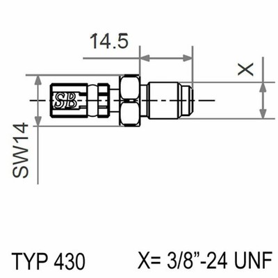 Brake hose fitting MATTHIES external thread mobile stainless steel TYP430 3/8-24 UNF