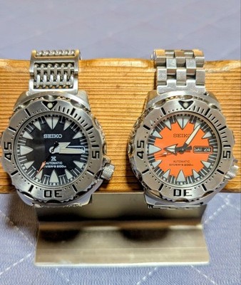 SEIKO Black Orange Monster Shark 4R36-01J0 mod | eBay