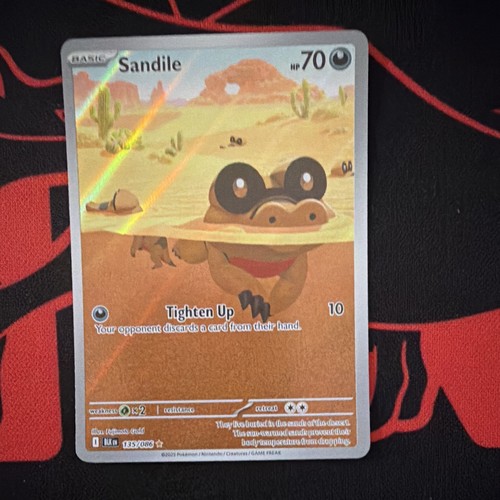 Pokemon TCG Sandile Reverse Holo Common 135/086 Black Bolt 70 HP Basic ENG