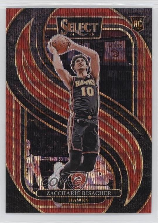 2024-25 Panini Select Premier Level Red Wave Prizm Zaccharie Risacher #180 p8v