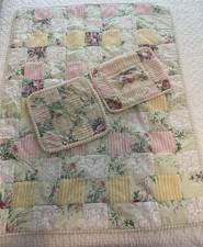 Nava Designs Toddler Bedding Quilt 2 Pillows Girl Chenille Lace Floral