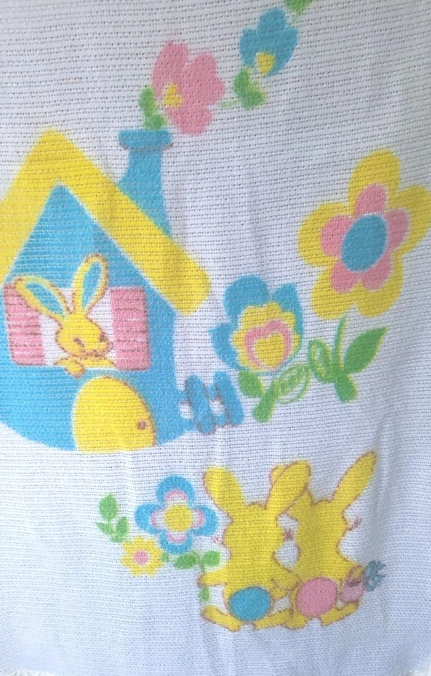 Manta bebé tejido gofre vintage satinado conejo acrílico bebé morgan Foto 3 de 4