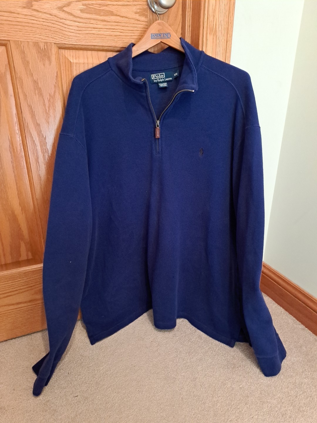 Polo Ralph Lauren vintage felpa uomo XXL blu 1 4 zip 2XL nero logo pony