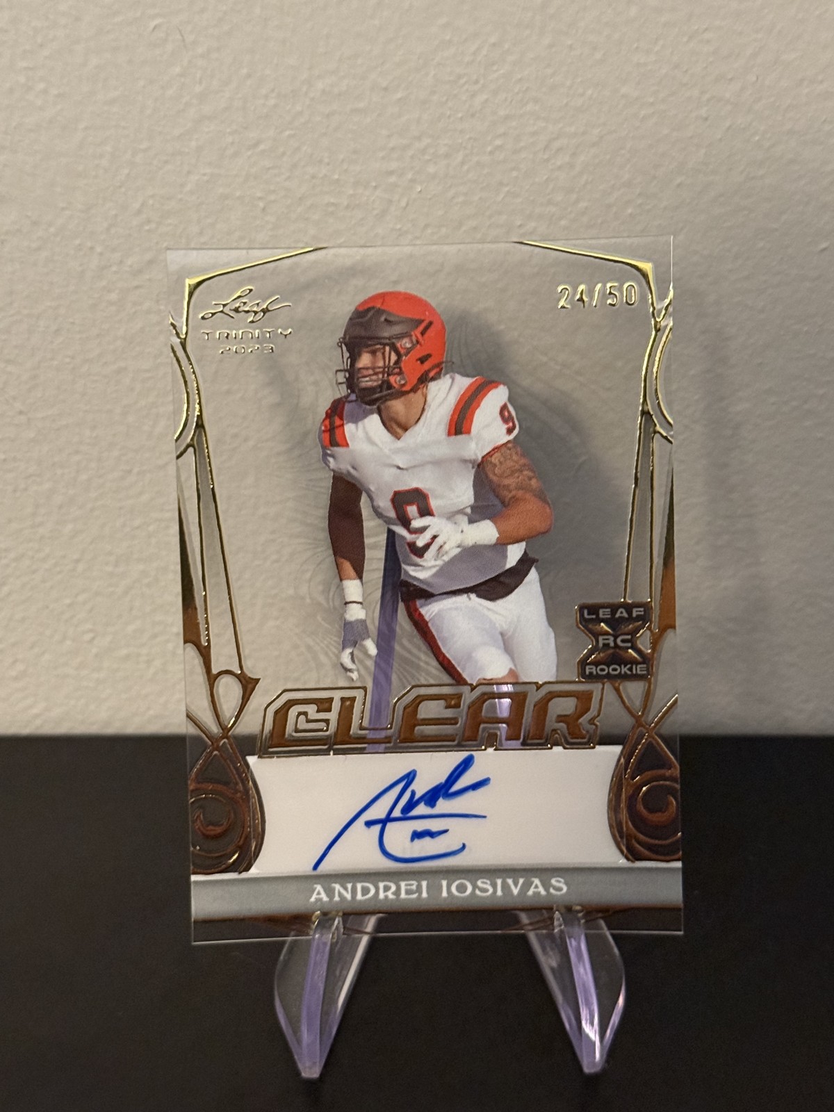 Andrei Iosivas Leaf Trinity Clear Autographs #CAAI1 Gold