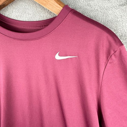 Nike Dri-FIT Athletic T-Shirt Womens XXL Running Training Gym Tee Burgundy - Picture 4 of 9