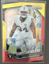 2025 Panini Prizm Red & yellow Christian Wilkins #40 /44 Las Vegas Raiders NFL