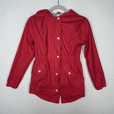 Cat & Jack Girl's Rain Coat Jacket SizeLarge Pink With Hood French Bulldogs