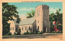 Brevard NC Episcopal Church North Carolina Linen Postcard H715