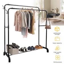 Kleiderstange Kleiderständer Doppelstangen Klamottenständer mit Schuhablage