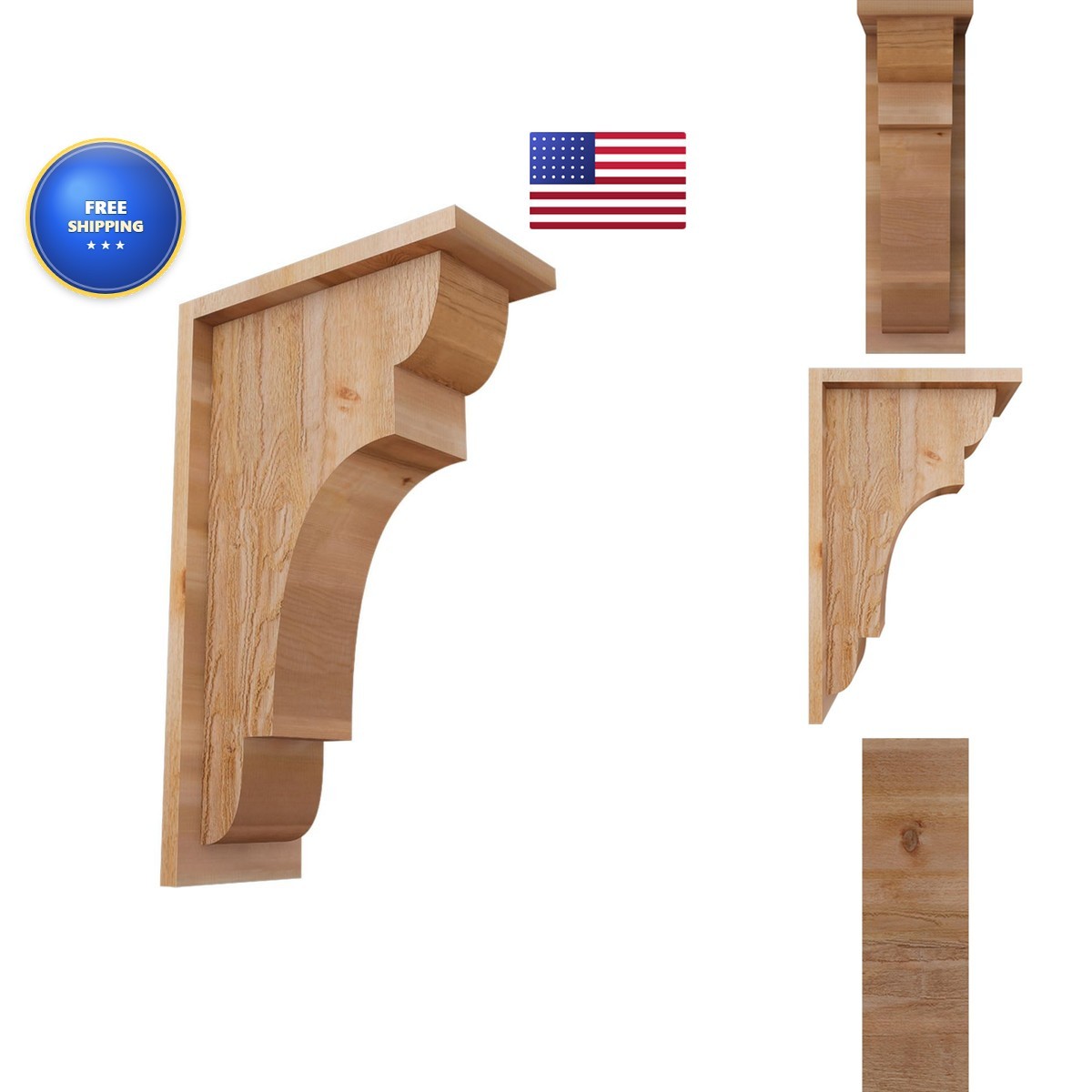Ekena Millwork New Brighton 6x12x20 Rough Sawn Corbel Western Red Cedar