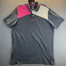 Oakley Hydrolix Golf Polo Shirt Men's Size XL Regular Fit Gray Pink