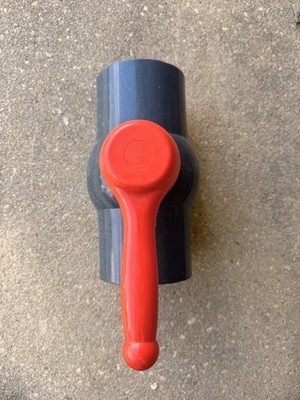 PVC Grey Socket Ball Valve, 4'', Slip x Slip, Sch 8 , 1/4 Turn