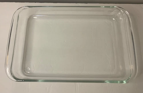 Vintage PYREX #233N Clear Glass 3QT Casserole Baking Dish Handles 13"x 9"x 2