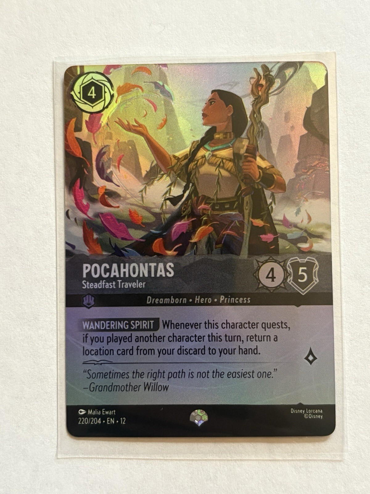 Pocahontas - Steadfast Traveler - 220/204 Epic - Disney Lorcana Wilds Unknown