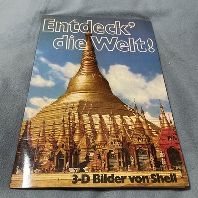 ENTDECK DIE WELT, 3-D Sammelbilder-Album mit 18 (von 36) Bildern Shell