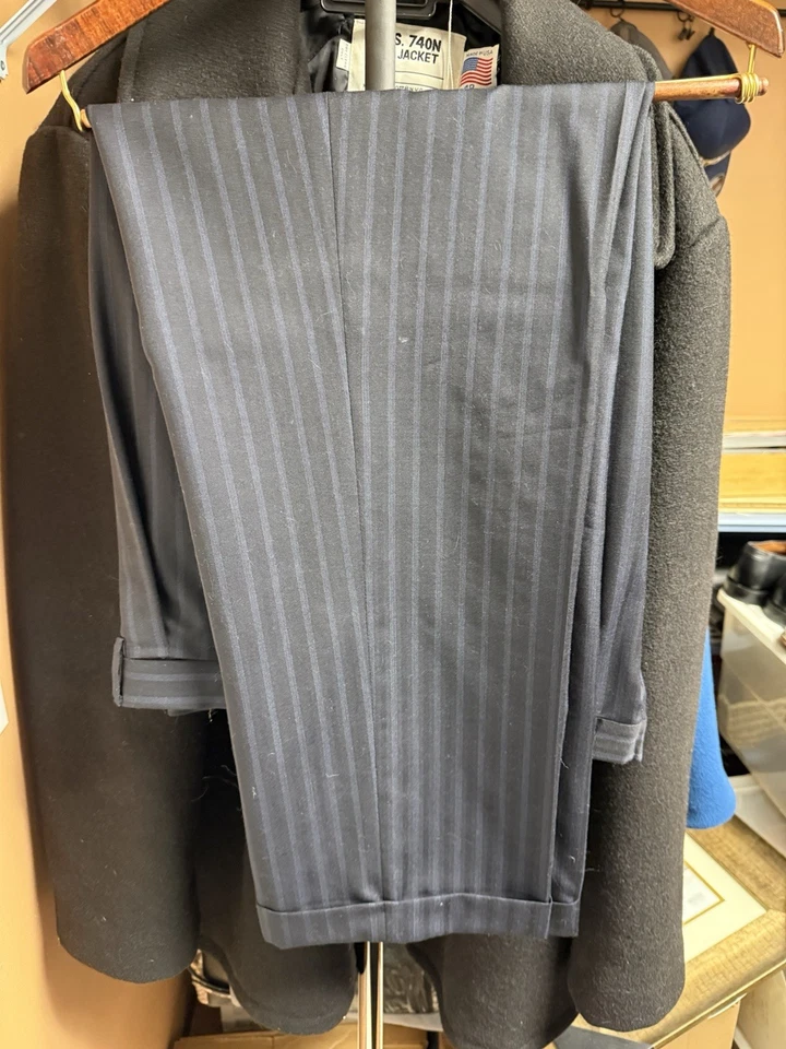Ermenegildo Zegna Fine Worsted Super 100s Pinstripe Suit 42R Pants 36x30 - Image 3 of 4
