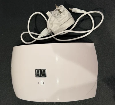 36W UV/LED Nail Dryer Lamp with LCD Display, White, Power Adapter - Image 1 of 4