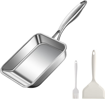 7.5'' Japanese Omelette Egg Pan, 316 Stainless Steel Egg Pan, Square Frying Pans