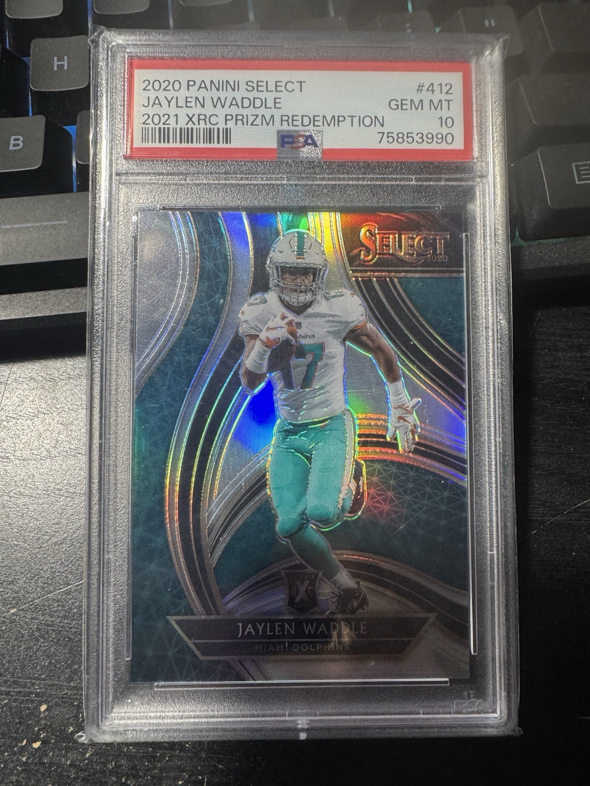 JAYLEN WADDLE 2020 PANINI SELECT 2021 XRC REDEMPTION  #412 ROOKIE RC PSA 10