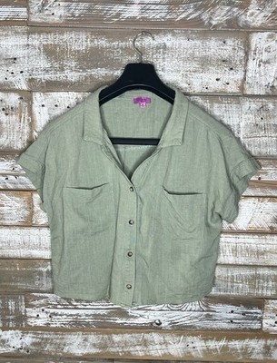 Miami for Francescas Womens Green Top M