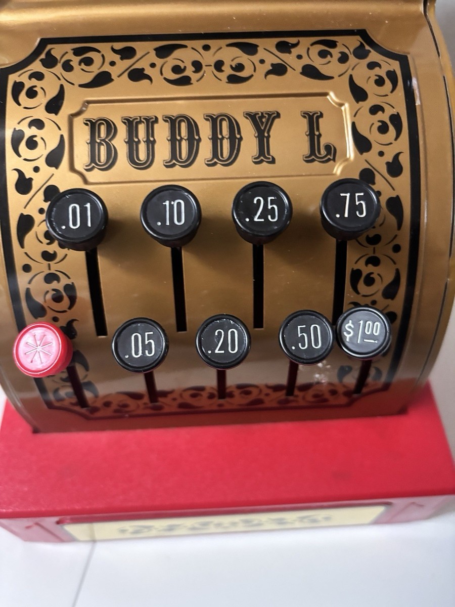 Vintage 1976 Buddy L Toy Cash Register Gold Working Retro Kids