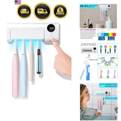 UV Toothbrush Holder for Bathroom Wall Mounted Rechargeable Sterilizer