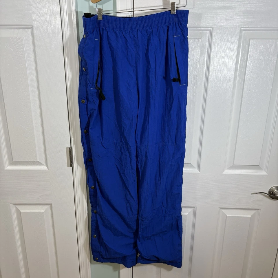 复古 Structure Blue Tear-Away 尼龙按扣内衬裤子男式大雪冬 — 第 4/4 张图片