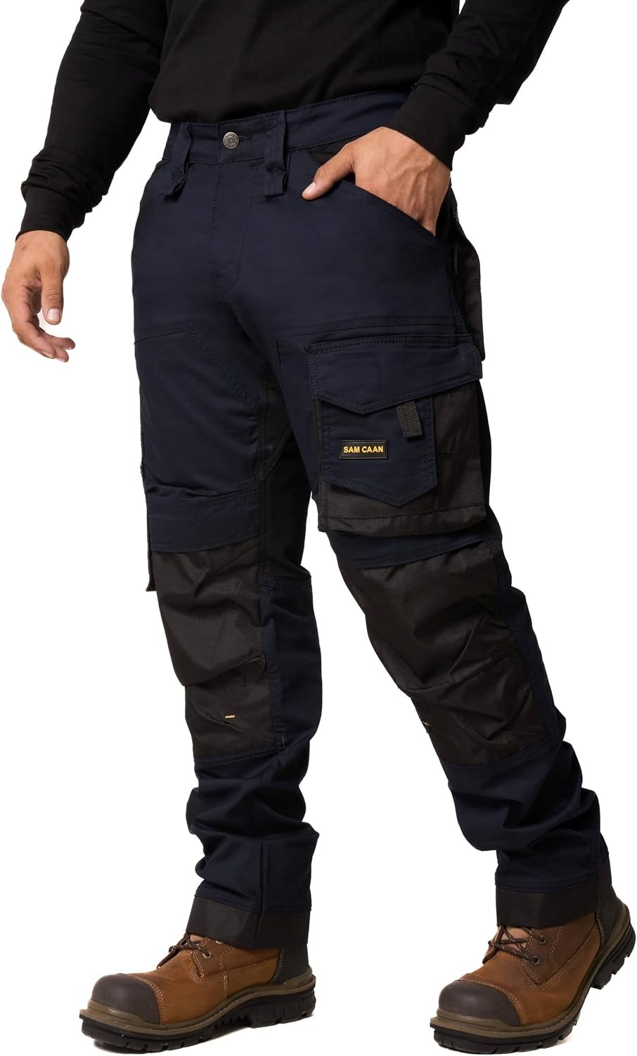 B&Q - Mens Work Trousers Workwear Safety Trouser Multi Function Pockets Cargo Working Pants For Men Sty936W/30L - Image 4