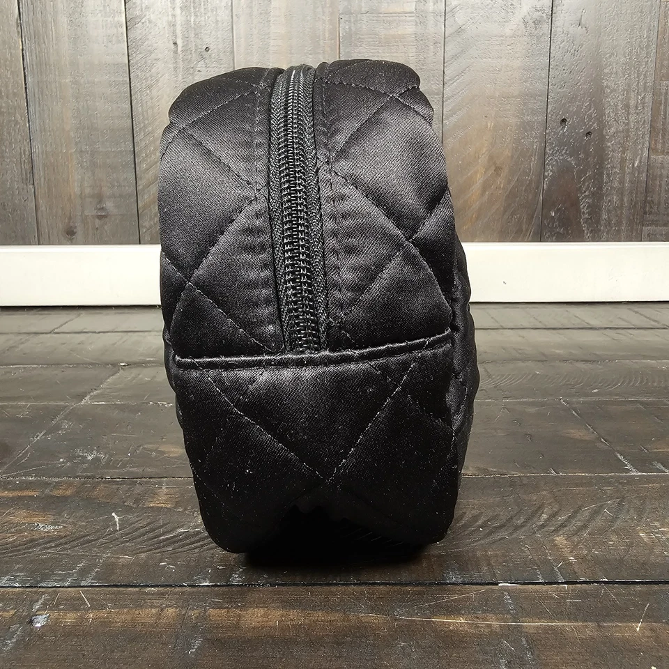 Ralph Lauren Negro Acolchado Maquillaje Cosméticos Bolsa Viaje Rosa Interior Usado en Excelente Condición Foto 4 de 4