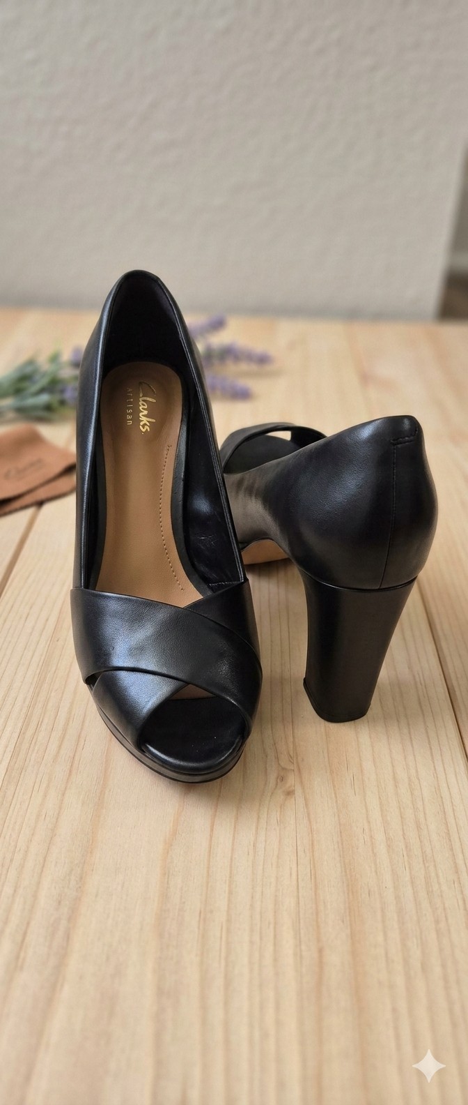 Clarks Jenness Cloud peep-toe platform pumps from… - image 1