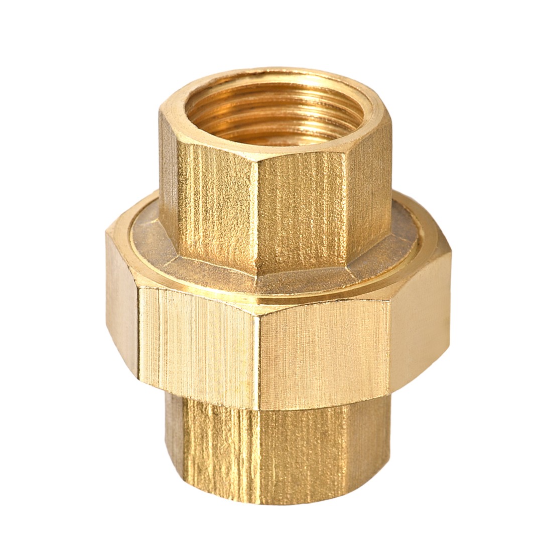 Brass Pipe Union Connector, Coupling 1/2 PT Fitting with Female Threaded
