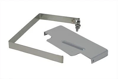 V-Twin 42-5519 Kit de cubierta superior de batería cromada y correa de acero inoxidable Sportster 97-03 Foto 2 de 2