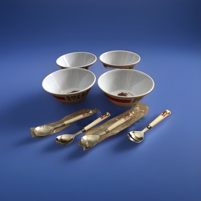 Lot Of Kellogg s Cereal Bowls Spoons 4 Of Each Collectible Advertising Viintage