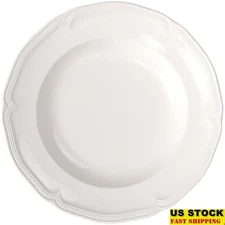 Premium Porcelain Deep Plate Elegant Design Microwave Safe Tableware Gift New