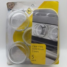 Safety 1st 5 Pack Clear View Stove Knob Hinged Covers 48409 Child Proof Covers