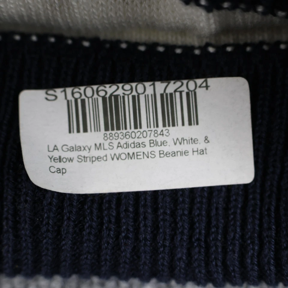 LA Galaxy Hat Beanie Mens One Size Blue Yellow MLS Soccer Cuffed Adidas - Image 3 of 4