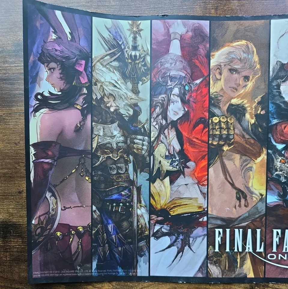 Póster oficial en línea de Final Fantasy XIV Playstation PC Xbox *bordes dañados* Foto 3 de 4