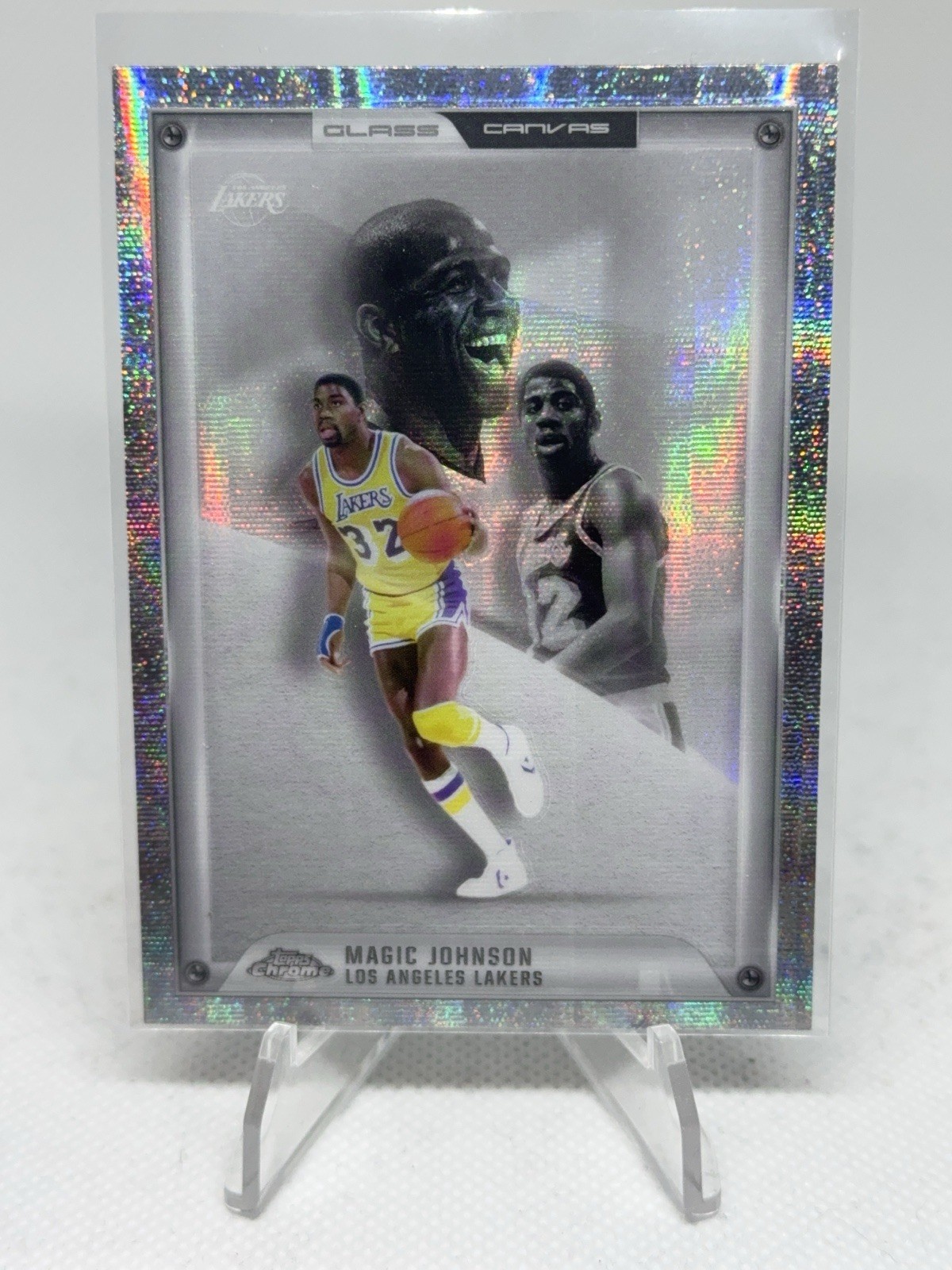 2025-26 Topps Chrome Magic Johnson Glass Canvas SSP Insert Lakers #GC-14
