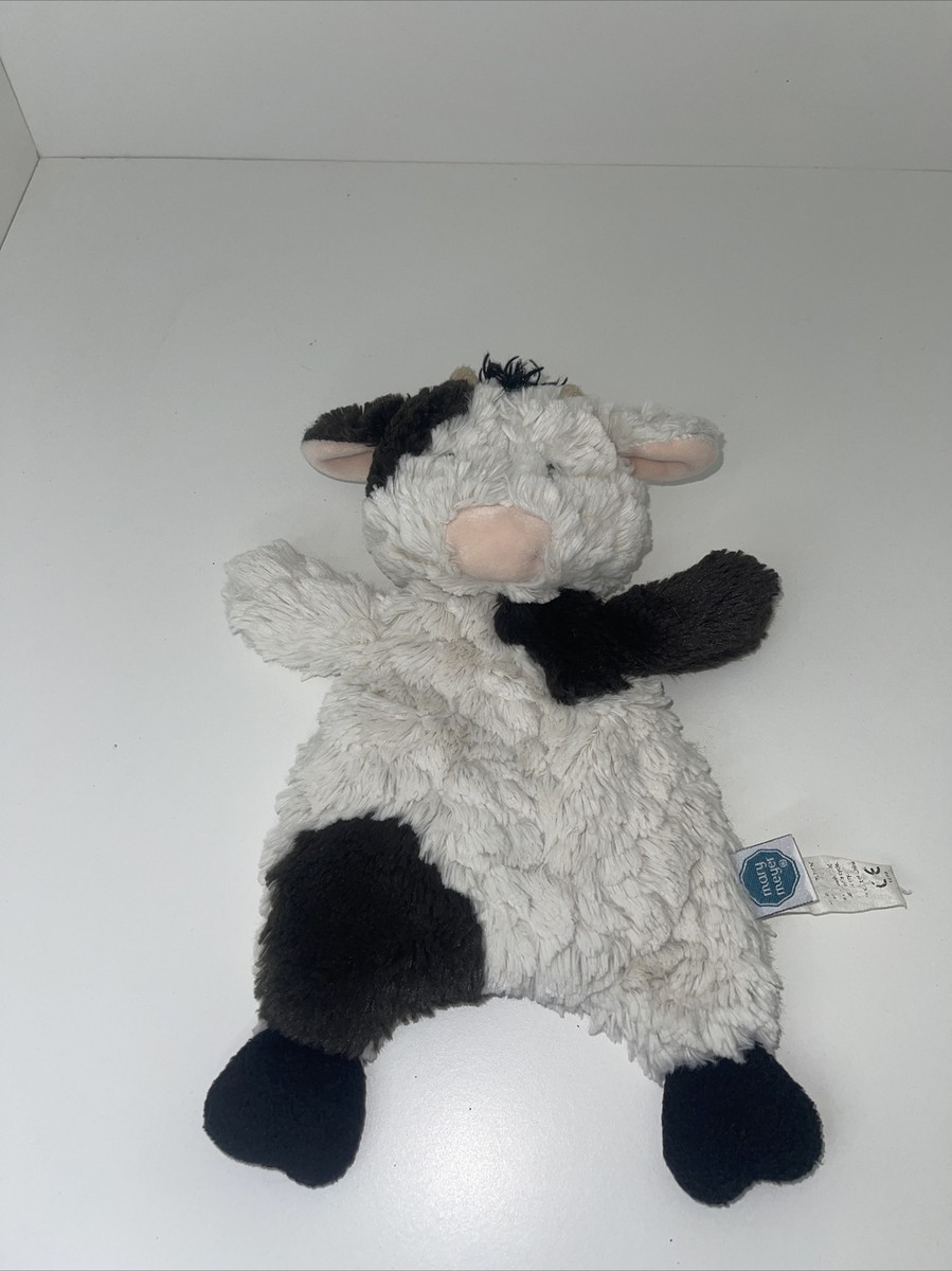 MARY MEYERS Putty Clover Cow Lovey Plush Black White Pink Nose