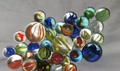 Sukh Glasmurmeln Katzenaugen-Mix - 100 Bunte Murmeln Für Spiele & Deko