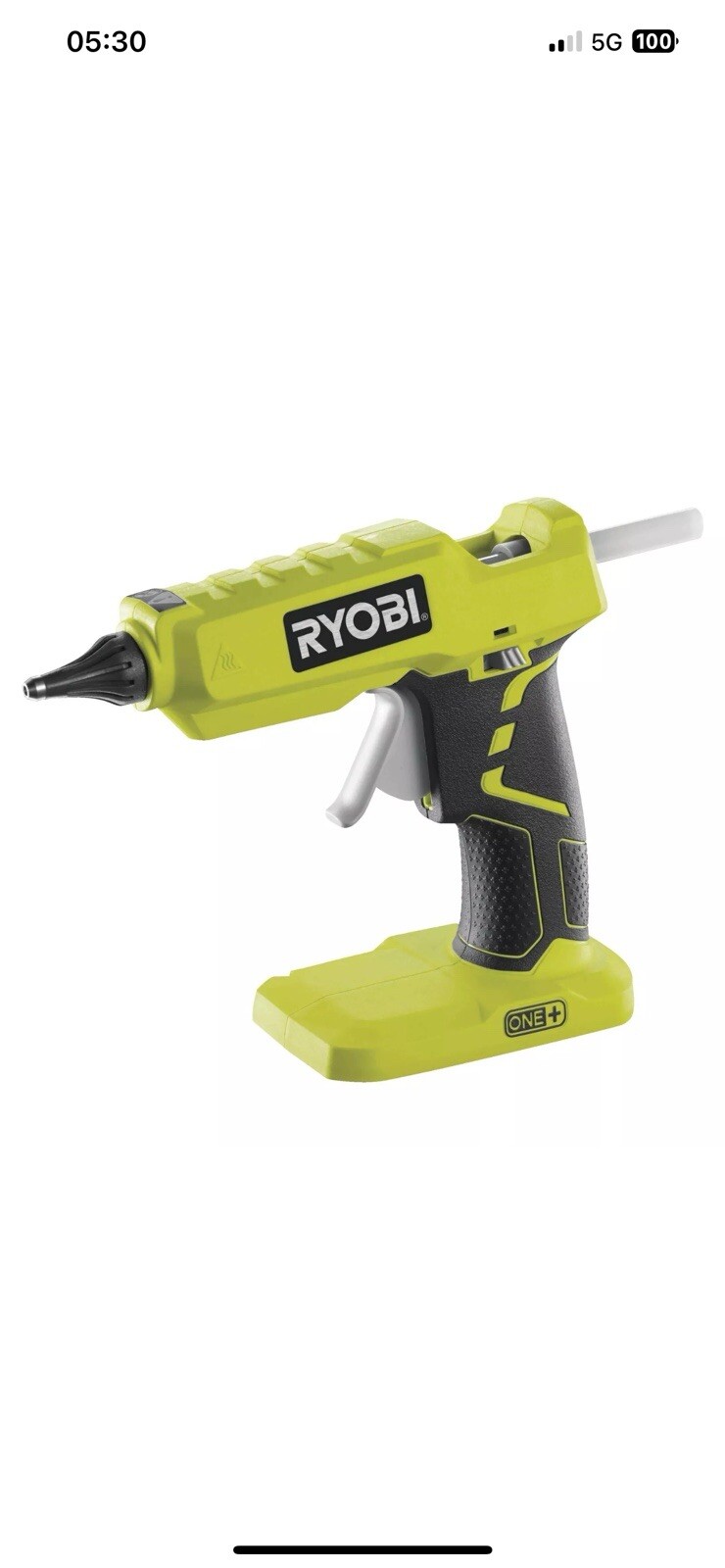 Ryobi R18GLU0 18V ONE+ Cordless Glue Gun (plus 2 Glue Sticks (NO box
