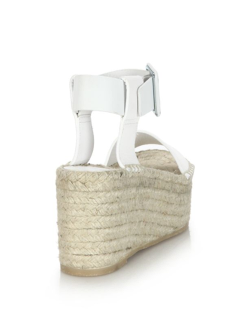 Vince Espadrille Wedge Sandals Abby White Leather Size 8 Ankle Strap Platform for sale online | eBay