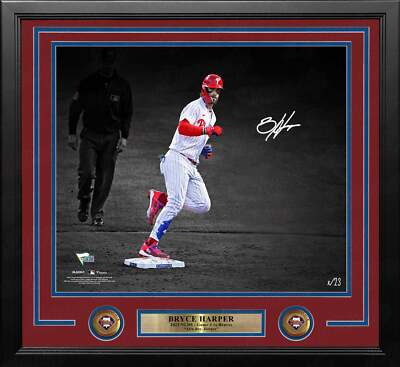 セール…ブライス・ハーパー直筆サイン入り超大型写真…Bryce Harper… Bryce Harper Stares Down Arcia Philadelphia Phillies Autographed