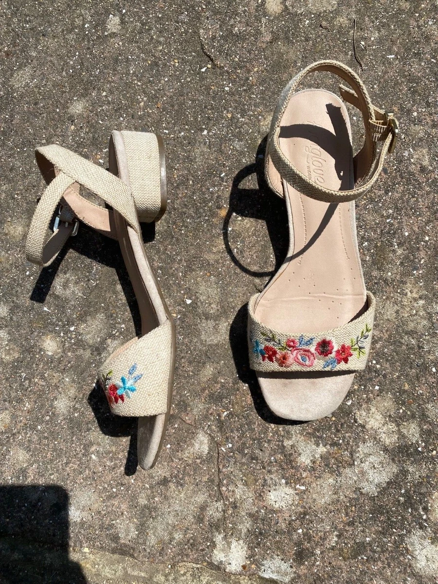 Brown beige Footglove Sandals Size 5 suitable for wide fit