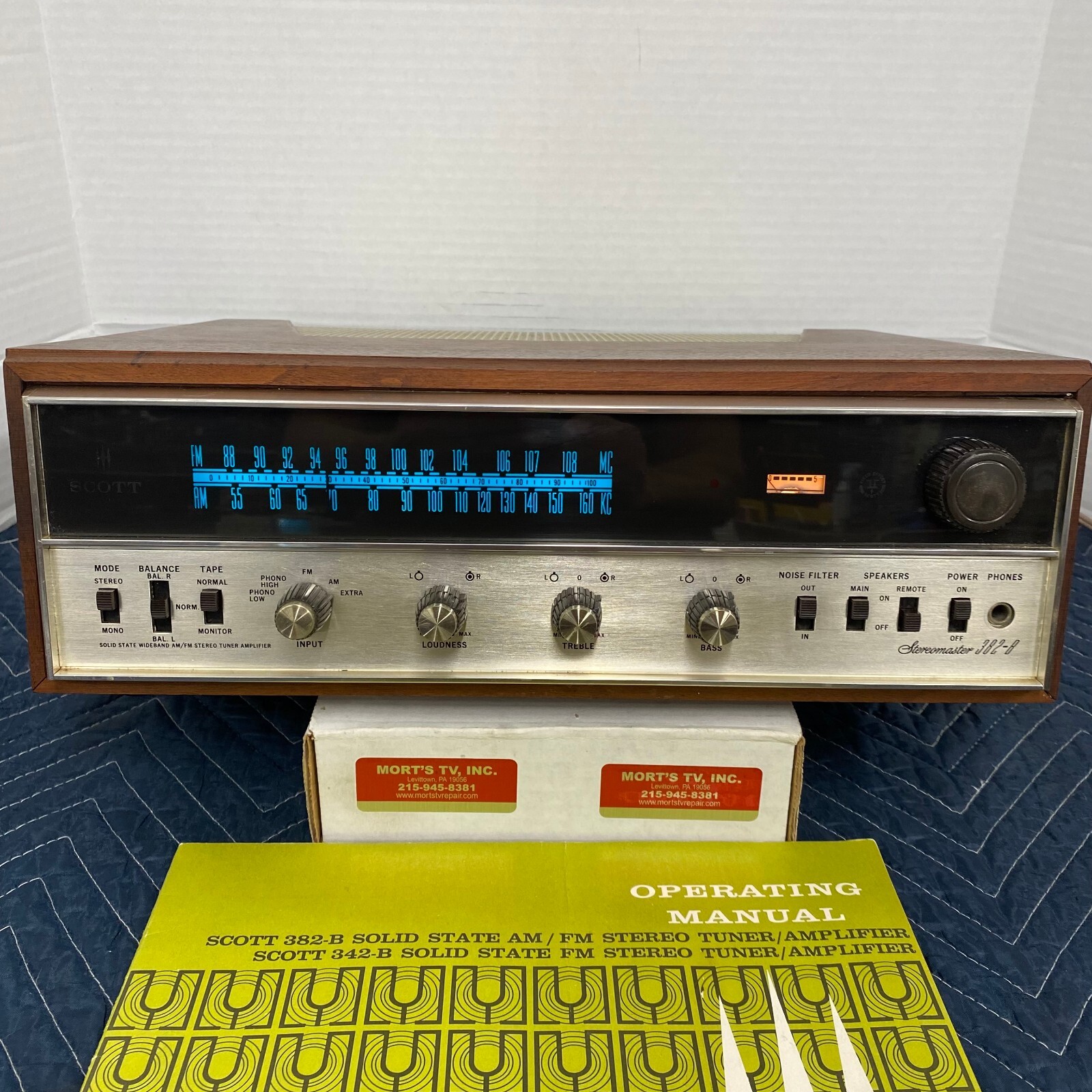 SCOTT STEREOMASTER 382B VINTAGE STEREO RECEIVER SERVICED CLEANED