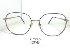 Nos Vtg 1980s Round Metal Eyeglass Frame Mens Womens Blue Mayra II LTO-36 