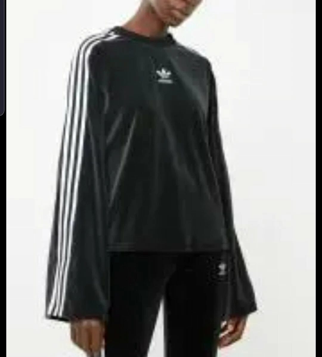 NWT Adidas black velvet sweater sz XS eBay