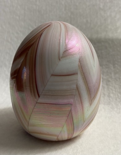 GIBSON 1984 Swirl Egg Paper Weight Art Glass - Picture 5 of 8