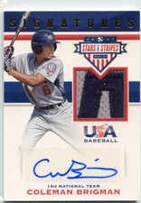 2017 PANINI USA ROOKIE AUTO STARS STRIPES JERSEY #6/25 1/1 PATCH COLEMAN BRIGMAN