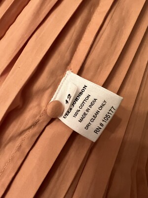 ulla johnson cosette pleated poplin midi dress NWT Auth Ulla Johnson Cosette Pleated Poplin Midi Dress Pale Peach size 12 US